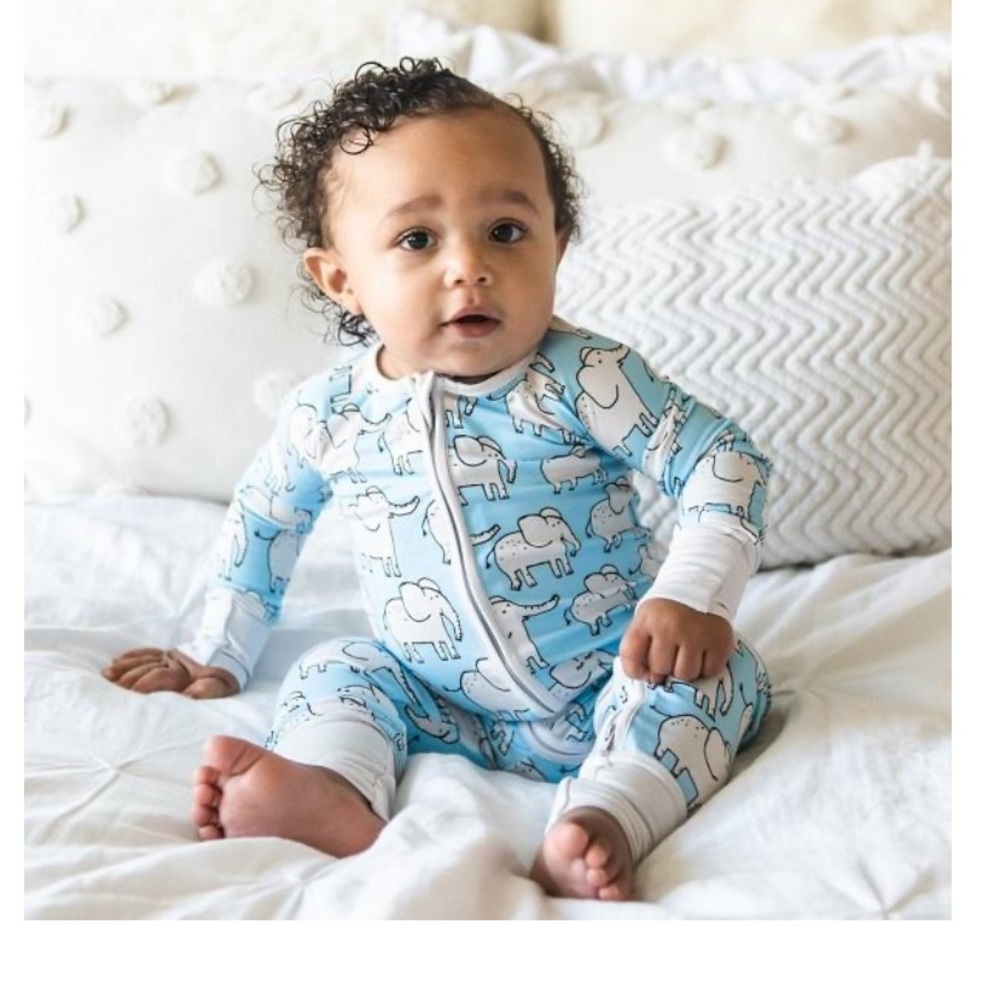 NWT Little Sleepies elephant bamboo zippy 18-24 mo